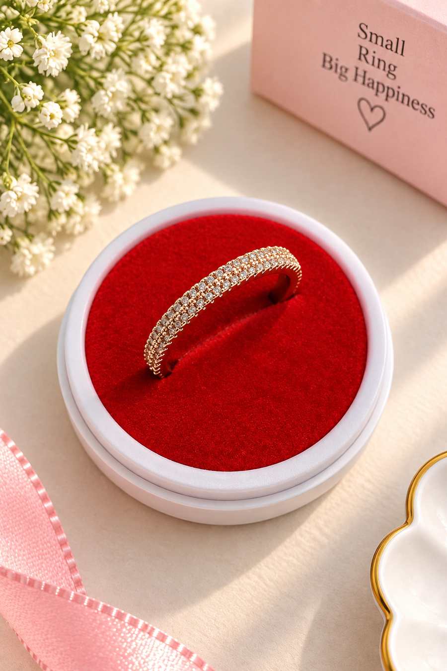 Golden Crystal Studded Ring